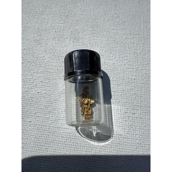 California Gold Nuggets in Glass Jar - 0.50 grams Natural Placer Gold Specimens - Picture 4 of 4